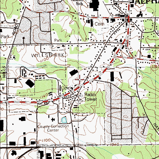Topographic Map of City of Alpharetta Community Development Center, GA