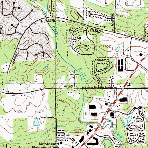 Topographic Map of Cross of Life Montessori School, GA