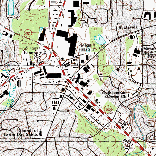 Topographic Map of Crossings at Roswell, GA