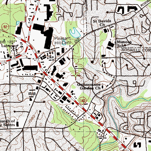 Topographic Map of Eaton Academy, GA