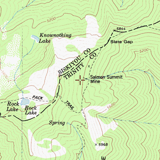 Topographic Map of Salmon Summit Mine, CA