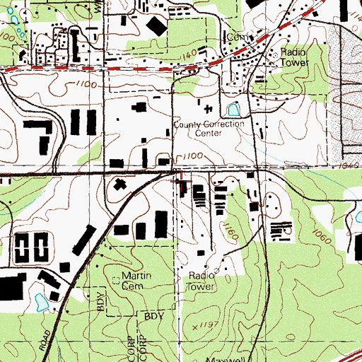 Topographic Map of Fulton Science Academy, GA