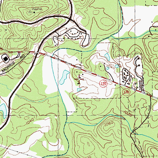 Topographic Map of Georgia State University Alpharetta Center, GA