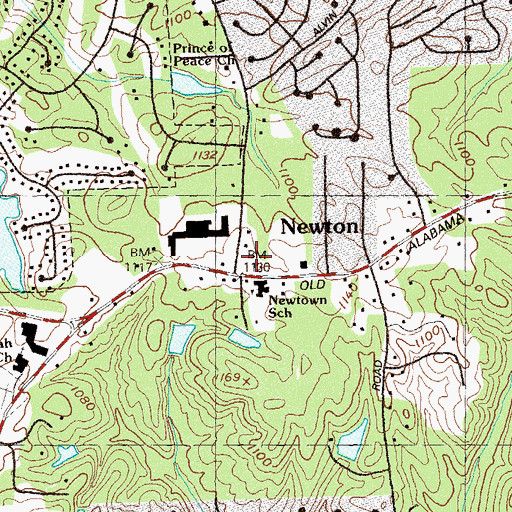 Topographic Map of Haynes Bridge Village Shopping Center, GA