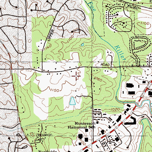Topographic Map of Hembree Springs Elementary School, GA