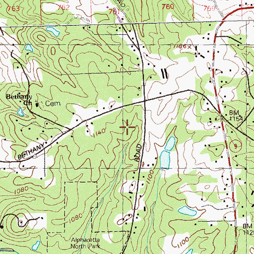Topographic Map of Kings Ridge Christian School, GA