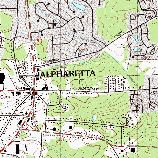 Topographic Map of Lionheart School, GA