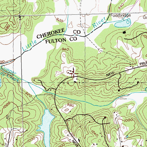 Topographic Map of Mill Springs Academy, GA