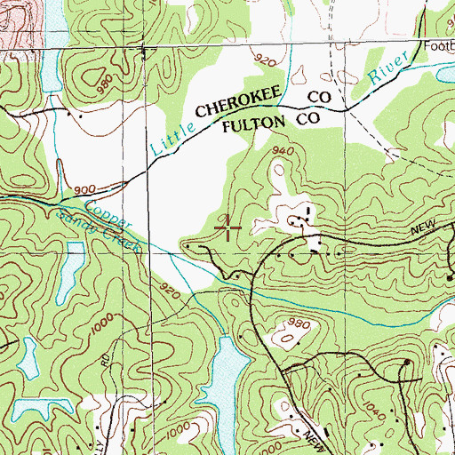 Topographic Map of Mill Springs Academy, GA