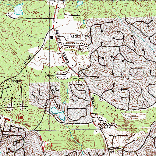Topographic Map of Nesbit Ferry Montessori School, GA