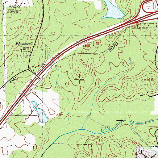 Topographic Map of Northpoint Mall Shopping Center, GA