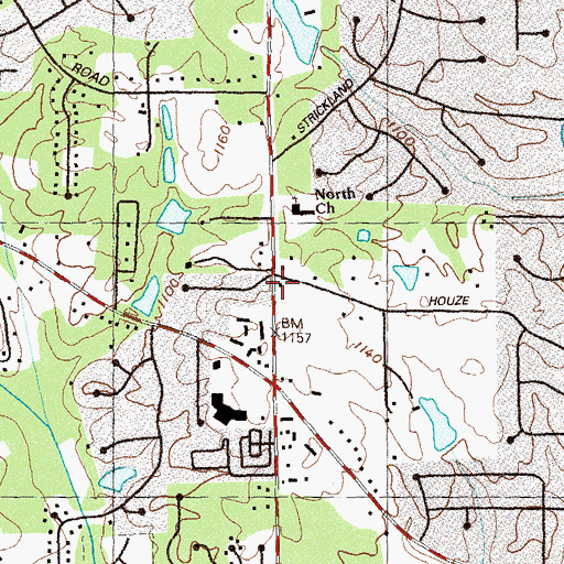 Topographic Map of Roswell Fire Department Station 2, GA