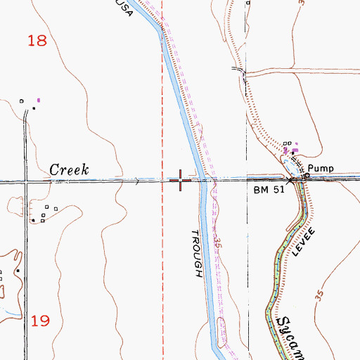 Topographic Map of Salt Creek, CA
