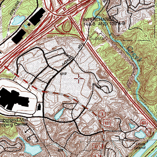 Topographic Map of Akers Mill Post Office, GA