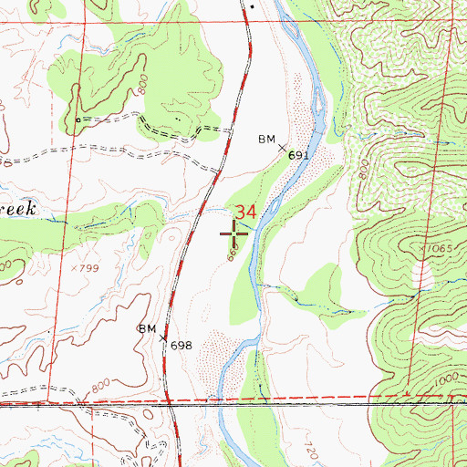 Topographic Map of Salt Creek, CA