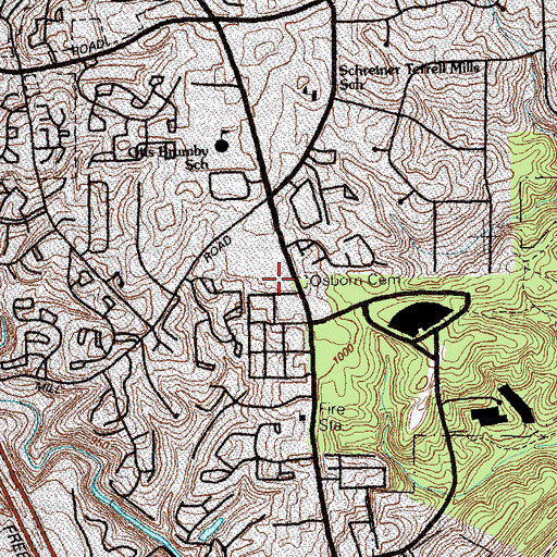Topographic Map of Cobb County Fire and Emergency Services Station 19, GA