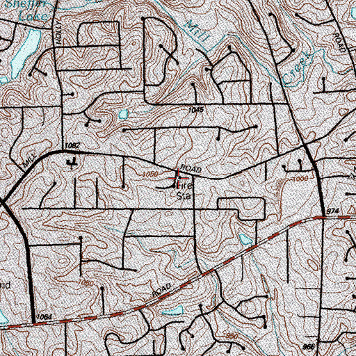 Topographic Map of Cobb County Fire and Emergency Services Station 20, GA