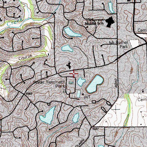 Topographic Map of Cobb County Fire and Emergency Services Station 21, GA