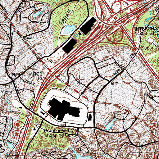 Topographic Map of Cobb Galleria Convention Center and Mall, GA