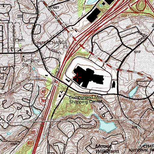 Topographic Map of Cumberland Mall Police Station Number 3, GA