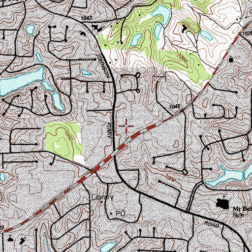 Topographic Map of East Cobb Crossing Shopping Center, GA