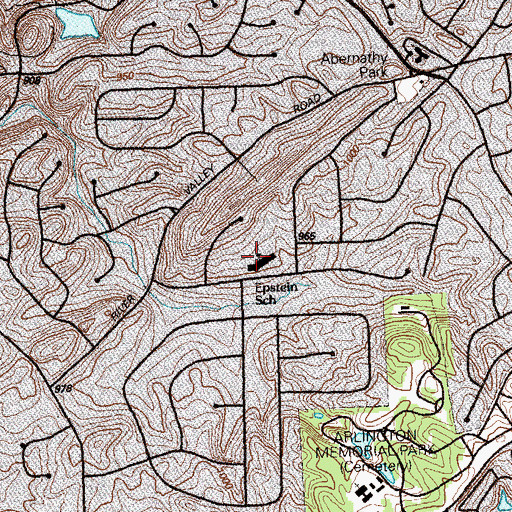 Topographic Map of The Epstein School, GA