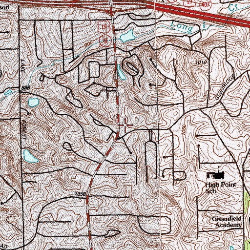 Topographic Map of Glenridge Post Office, GA