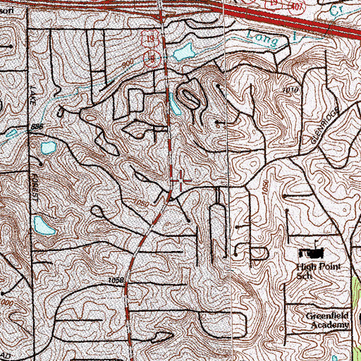 Topographic Map of Glenridge Post Office, GA