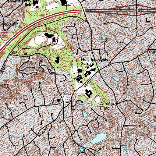 Topographic Map of Holy Innocents Episcopal School, GA