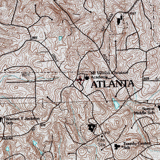 Topographic Map of Holy Spirit Preparatory School Upper School, GA