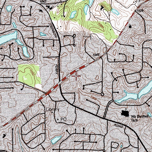 Topographic Map of Merchants Exchange Shopping Center, GA