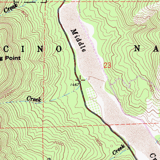 Topographic Map of Salt Flat Creek, CA