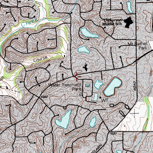 Topographic Map of Mount Bethel City Hall, GA