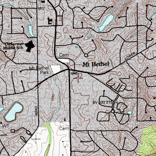 Topographic Map of Parkaire Landing Shopping Center, GA