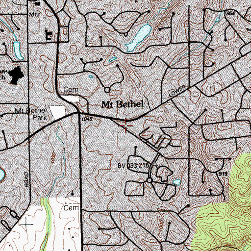 Topographic Map of Parkaire Triangle Shopping Center, GA