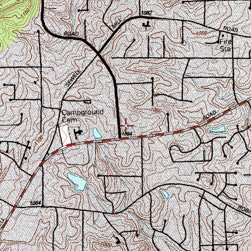 Topographic Map of Piedmont Commons Shopping Center, GA