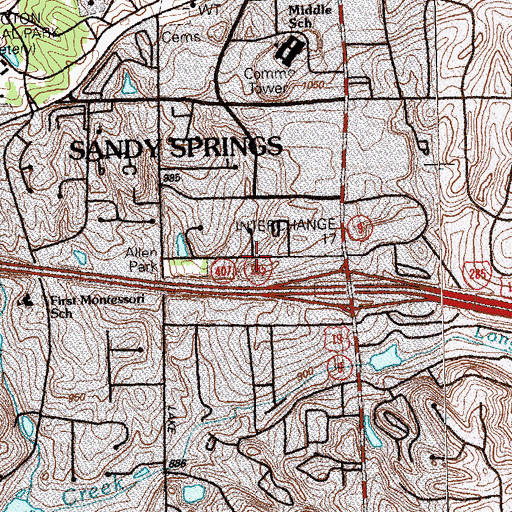 Topographic Map of Polestar Center for Experiential Education, GA