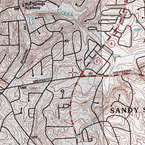 Topographic Map of Sandy Springs Promenade Shopping Center, GA