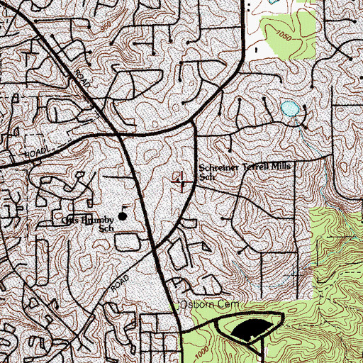 Topographic Map of Shreiner Academy, GA