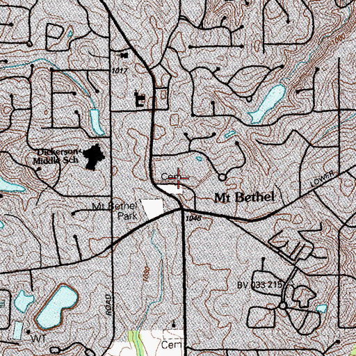 Topographic Map of The Fountains of Olde Towne Shopping Center, GA