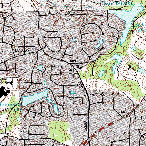 Topographic Map of Wood Acres Country Day School, GA