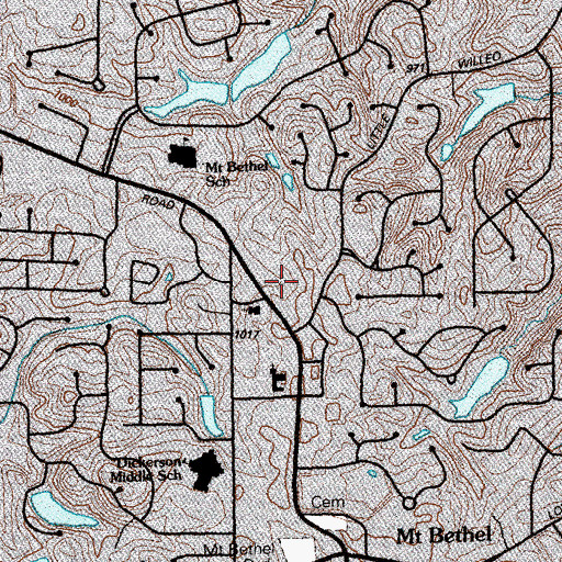 Topographic Map of Woodlawn Point Shopping Center, GA