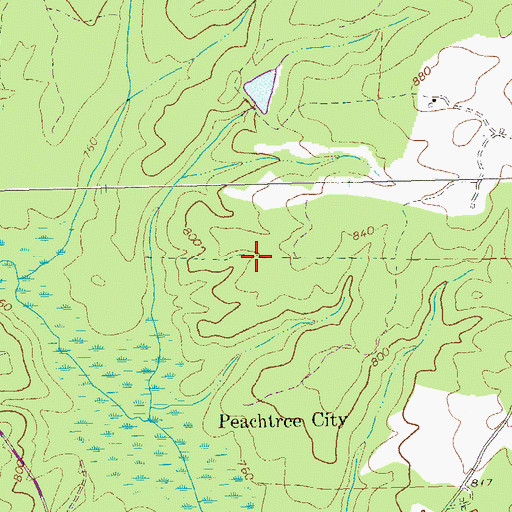 Topographic Map of Peachtree City Fire Department Station 83 Weber, GA