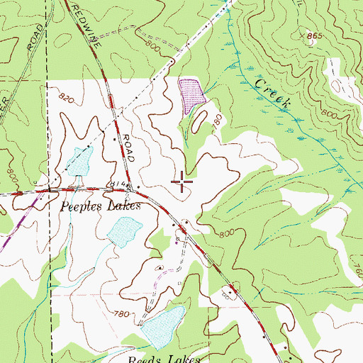 Topographic Map of Peeples Elementary School, GA