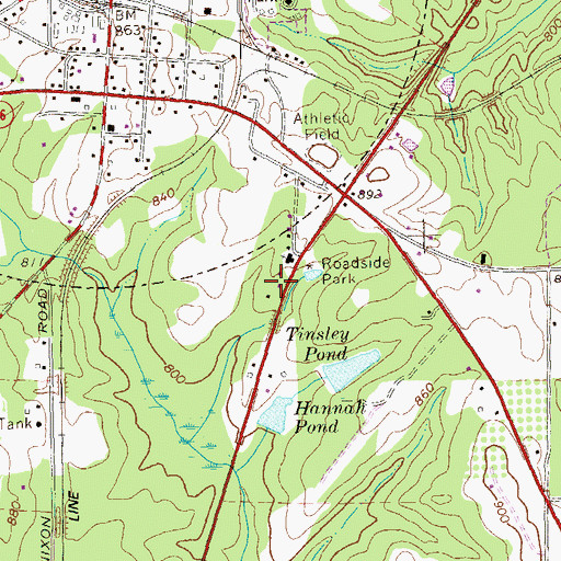 Topographic Map of Coweta County Fire Department Station 10, GA