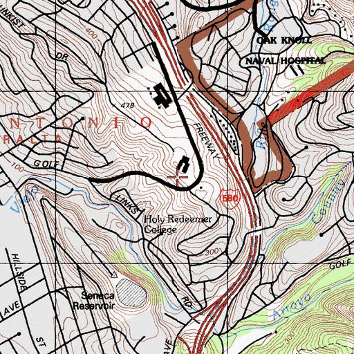 Topographic Map of San Antonio, CA