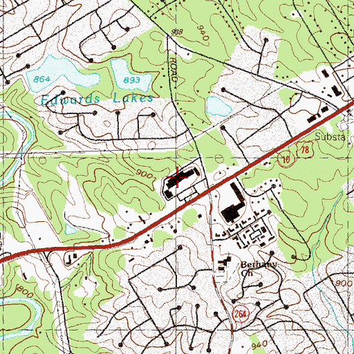 Topographic Map of Killian Hill Village Shopping Center, GA