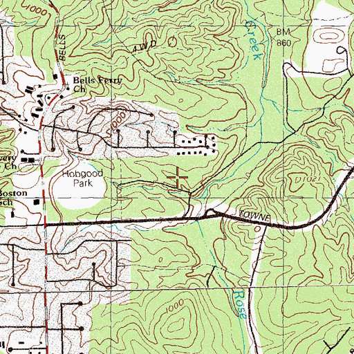 Topographic Map of Bascomb Elementary School, GA