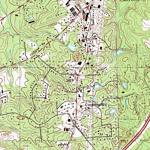 Topographic Map of Canton Fire Department Station 11, GA