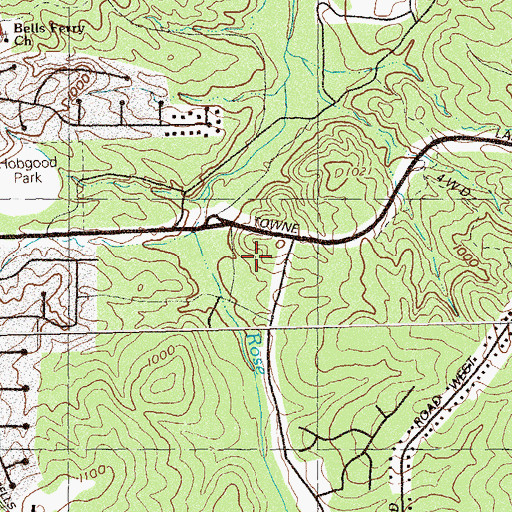 Topographic Map of Towne Lake Village Shopping Center, GA